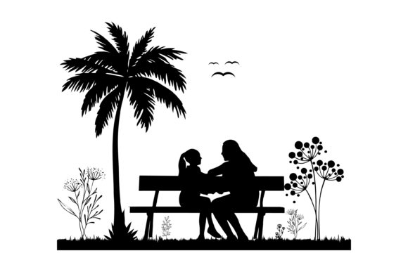 Mom Baby with Talk SVG: Graphics for Crafts
