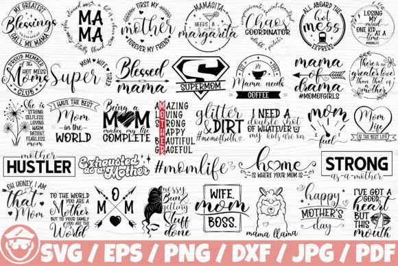 Mom Life X35 Bundle: Fresh Graphics for Crafts