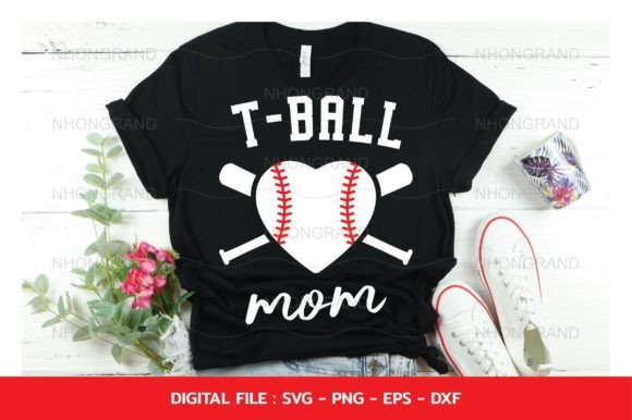 T-ball Mom Sport Heart Baseball Svg: Graphics for Crafts